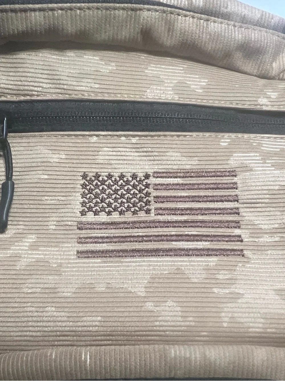 Tactical Tan & Black Men's Backpack with American Flag Accent NWT Unisex